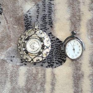2 clock watch pendants